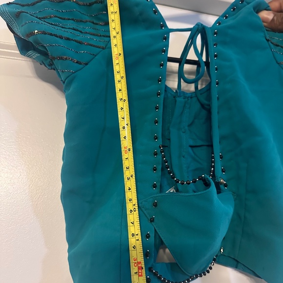 Narayan Lazer Teal Lehenga – Beaded Choli + Skirt – XS/S - Picture 7 of 10